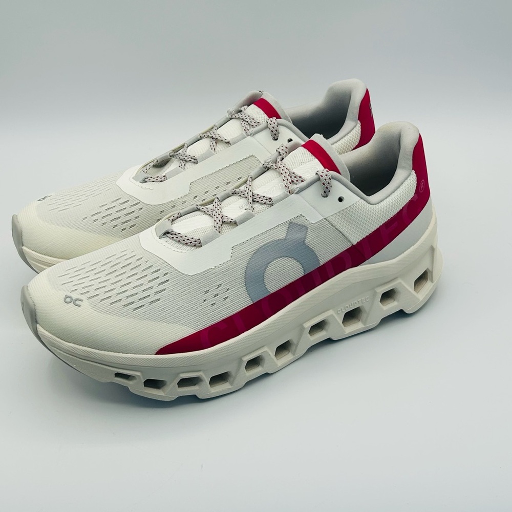 NEW On Cloudmonster Road Running Shoes Sneakers Women's 10 Ivory Grenadine